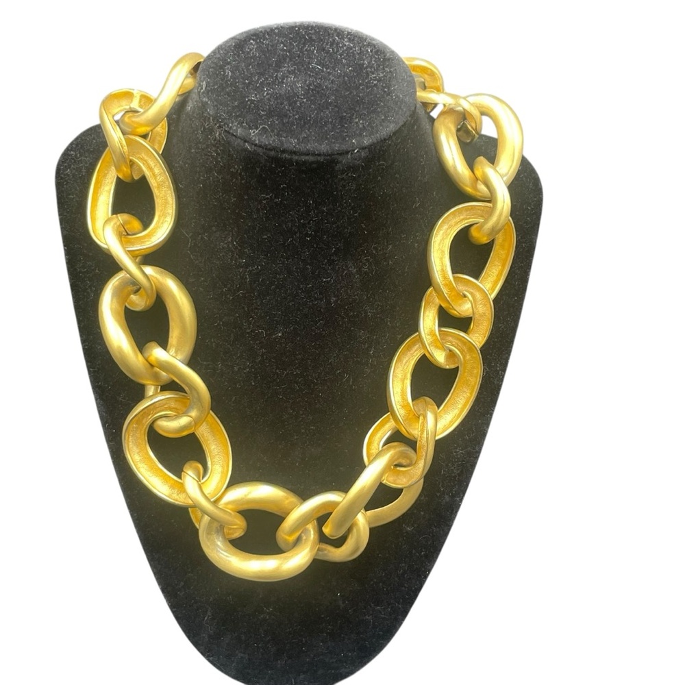 Vintage Elegant Gold Plated Chunky Chain Necklace 18”